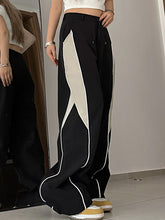 Pantalones deportivos de pierna recta en contraste